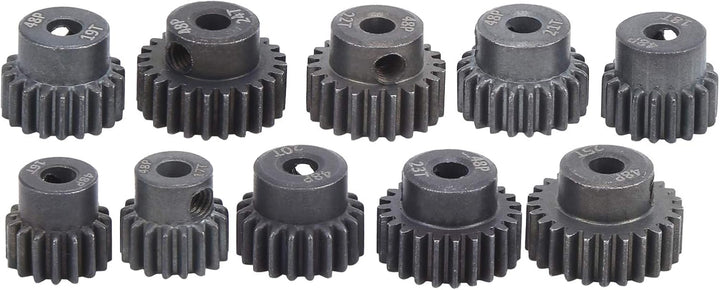 Dilwe RC Motor Gear, 10 Stück/Set 16T - 25T 7075 48P Stahl Motor Zahnrad Ritzel RC Zubehör Geeignet