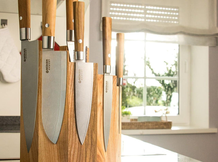 Böker Damast Olive Set Kochmesser, Damast Olive Set Kochmesser