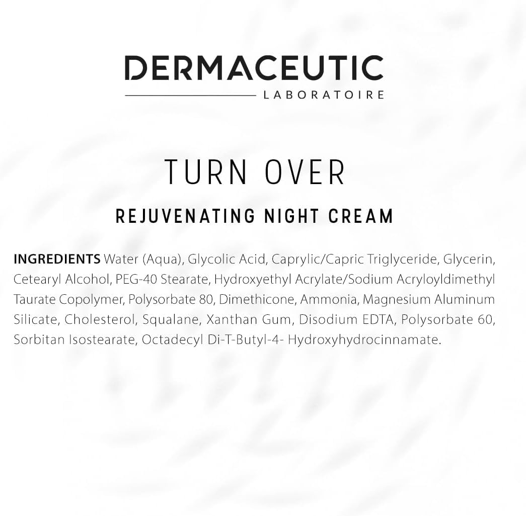 Dermaceutic Turnover - Verjüngende Nachtcreme - Anti-Aging-Creme mit Glykolsäure - Exfolierende, reg