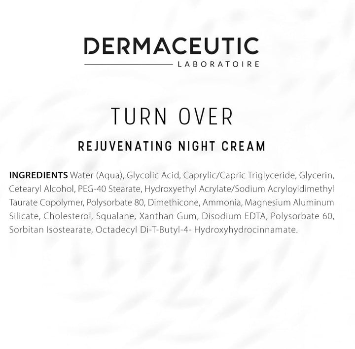 Dermaceutic Turnover - Verjüngende Nachtcreme - Anti-Aging-Creme mit Glykolsäure - Exfolierende, reg