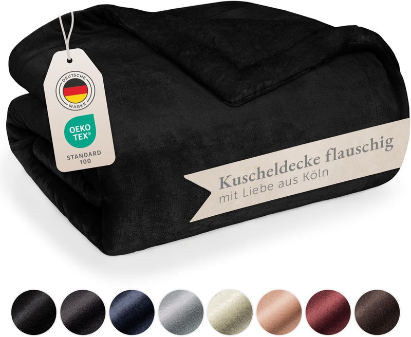 Blumtal Premium Sherpa Kuscheldecke flauschig - Wohndecke Kuscheldecke 230x270 cm - Oeko-TEX zertifi