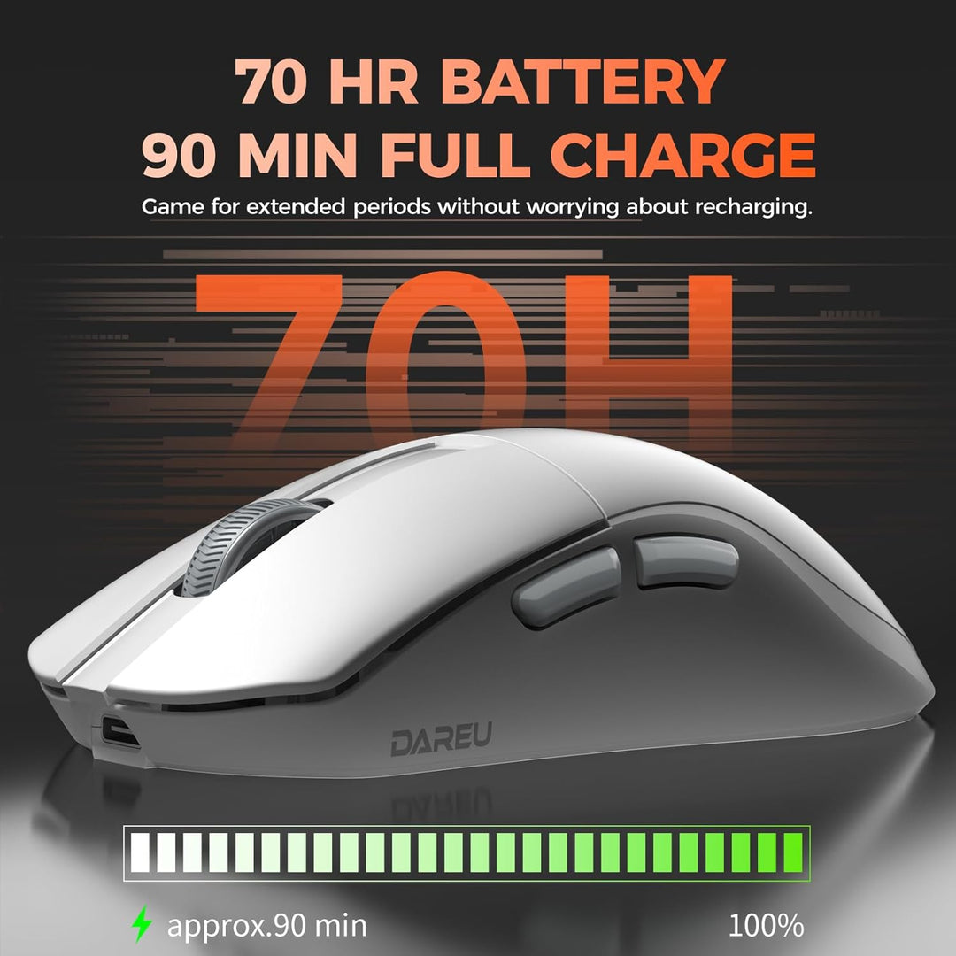 DAREU A950 Wing Wireless Gaming Mouse, Ultraleicht 35 g, Dual Polling Rate 8000 Hz, 30 000 DPI Optis