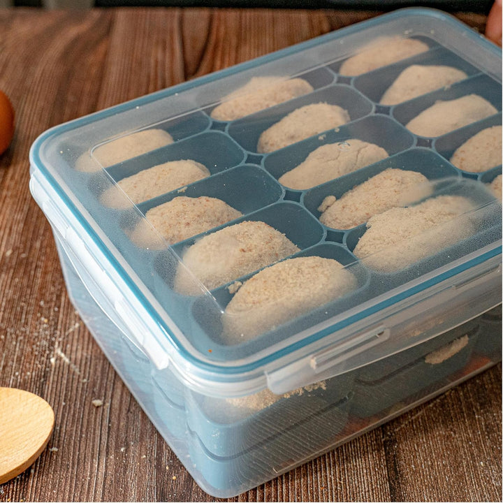 IBILI 686600 Aufbewahrungsbehälter für Kroketten, BPA-freier Kunststoff, 3 stapelbare Schalen zur Au