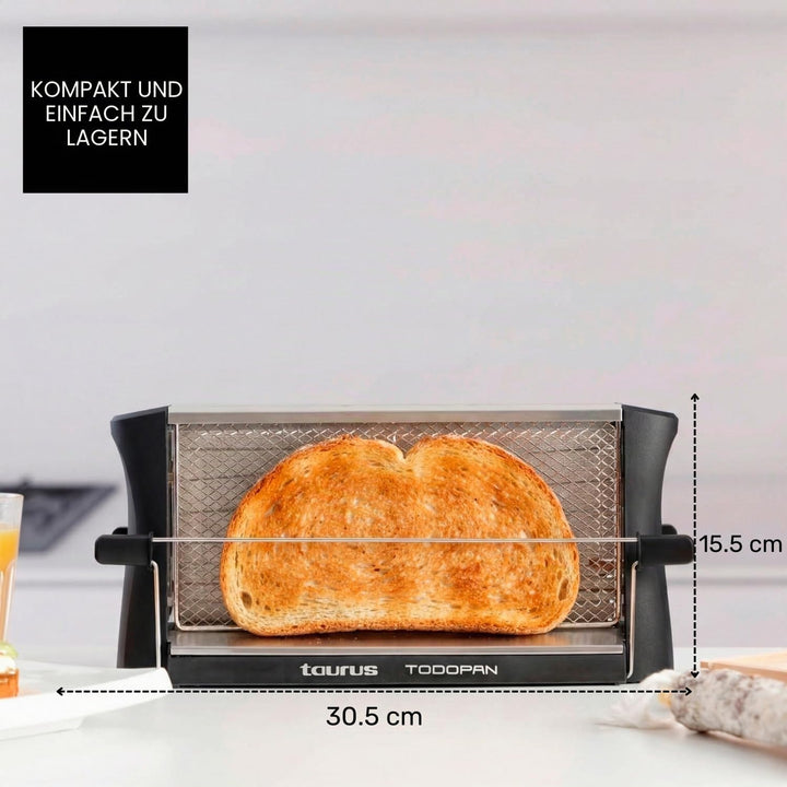 TAURUS 960632 Toaster aus Edelstahl, 700 W, für alle Brotsorten, mit Haltestab, Multicolour