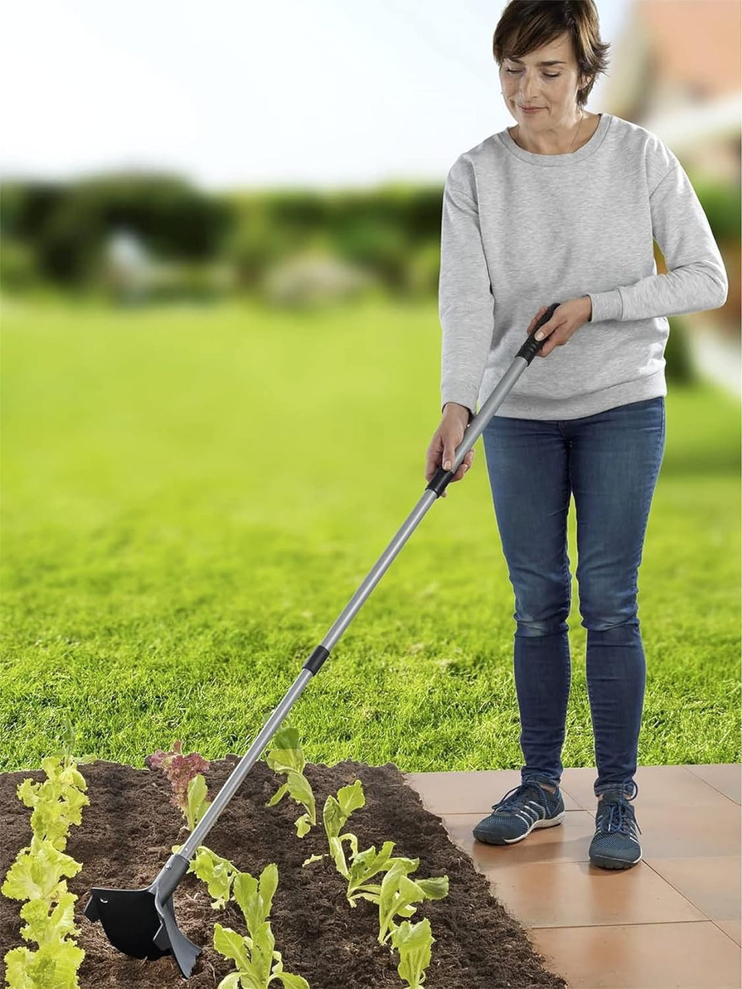 Maximex Gartenpflug inkl. Teleskopstiel - Speziell geformter Komfort-Pflug, Polyamid, 15 x 20 x 14 c
