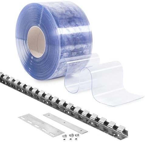 PVC-Lamellenvorhang Streifenvorhang Lamellen 20cm Br 1,50m Br. 2,10m H. Breite: 1,50m (9 Streifen),