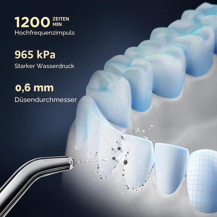 Munddusche (Mini Tragbar) Kabellos Elektrische Zahnreinigung,Versenkbarer Wassertank/3 Modi Water Fl