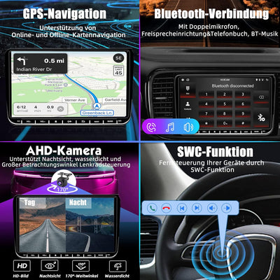 SEMAITU Android CarPlay Autoradio für VW Golf 5 6 Passat Polo Skoda Tiguan Seat 9 Zoll Touchscreen A