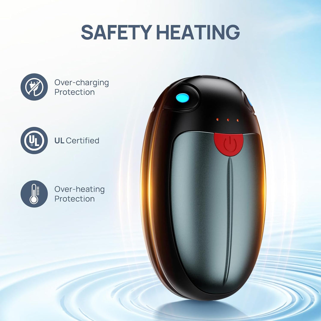 Handwärmer Wiederaufladbar, Handwärmer Elektrisch 2er-Set 20 Stunden Wärme, Elektrische Tragbare Tas