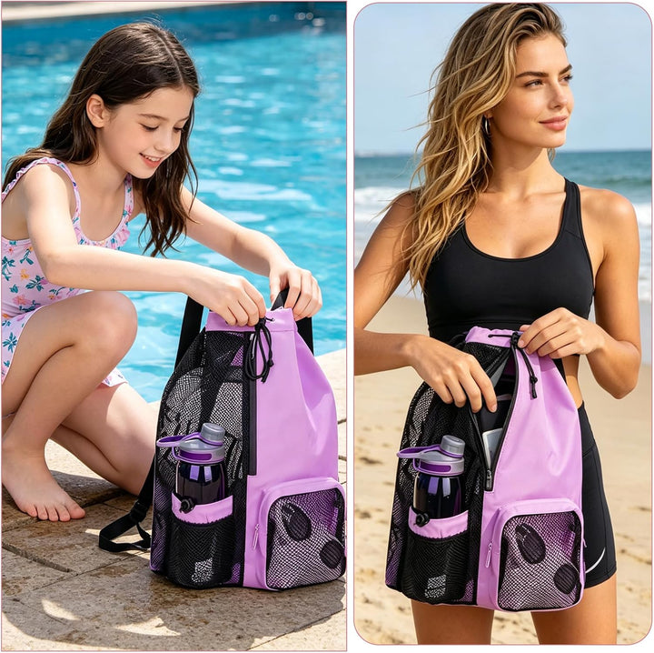 Schwimmbeutel Wasserdicht Kinder, Swimming Bag, Tasche Schwimmunterricht Kinder, Mesh Schwimmrucksac