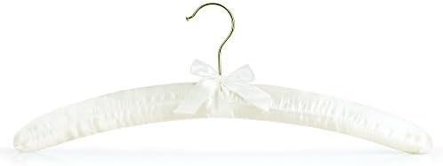 Hangerworld - Gepolsterte Satin Kleiderbügel mit goldenem Haken, 10 Stück - Cremefarben - 43cm