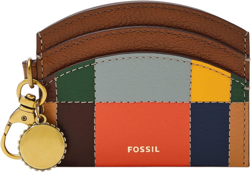 FOSSIL Polly Card Case Brown Patchwork