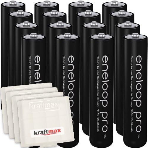 16er Pack Panasonic Eneloop PRO XX AAA/Micro Akkus - Neueste Generation - 950 mAh Hochleistungs Akku