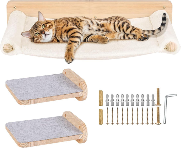 Wandbett für Katzen, Sprung- und Klettergitter, bequem, rutschfest, geeignet für Haus und Büro, idea