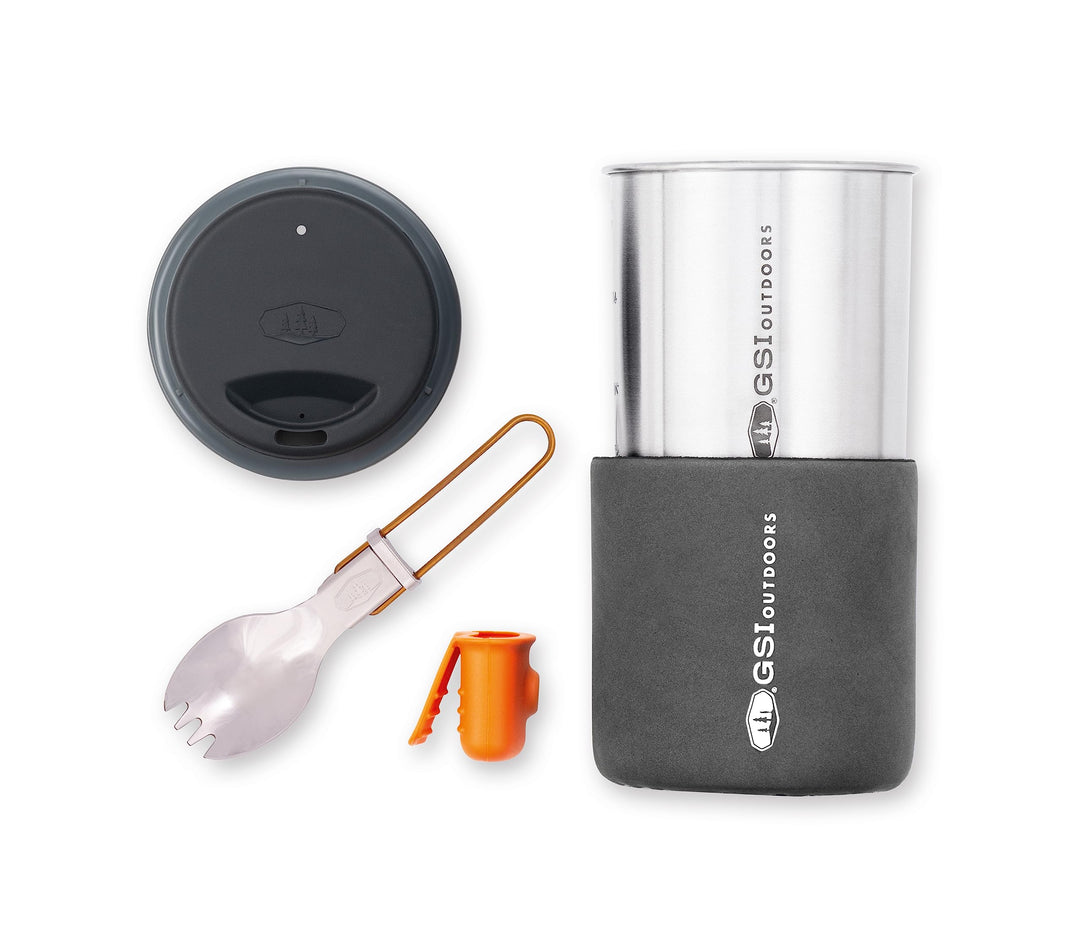 GSI Outdoors Glacier Edelstahl-Kochsystem-Set, minimalistisch, ultraleicht, perfekt für einen Backpa