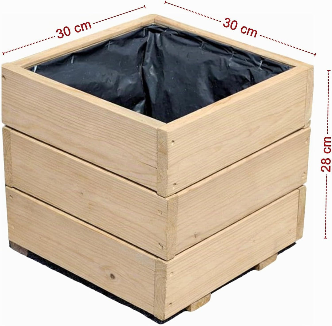 Pflanzkasten Holz geschliffen – naturbelassen ohne Imprägnierung – Blumenkasten fertigmontiert DIY z