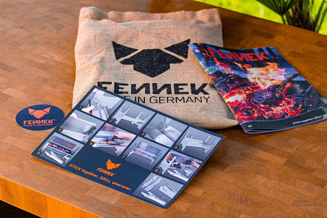 FENNEK 2.0 | Mobiler und steckbarer Holzkohle-Grill aus Edelstahl für Camping, Trekking, Vanlife, Ga