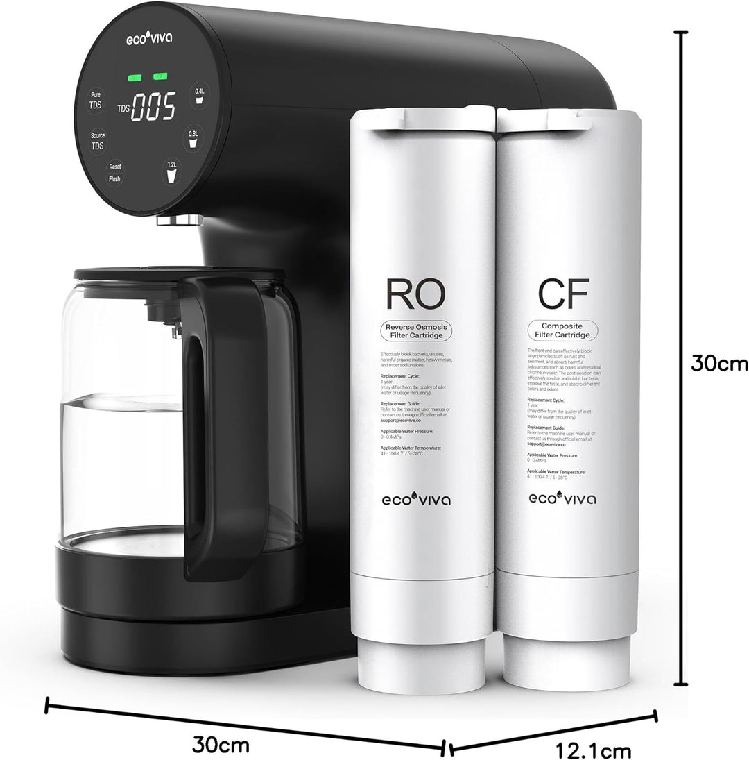 Ecoviva Auftisch Umkehrosmoseanlage Wasserfilter, Mobile Osmoseanlage Trinkwasser Umkehrosmose Filte