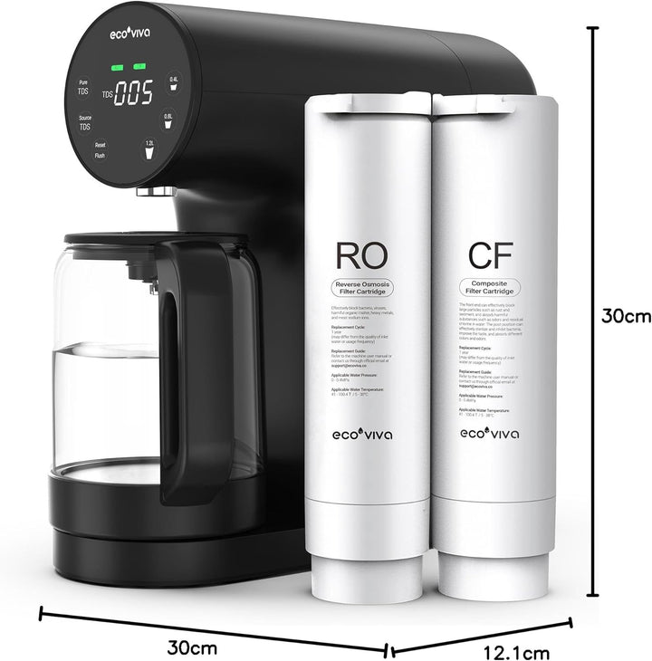 Ecoviva Auftisch Umkehrosmoseanlage Wasserfilter, Mobile Osmoseanlage Trinkwasser Umkehrosmose Filte