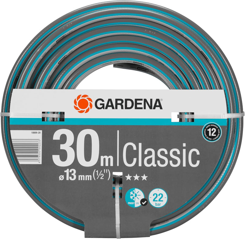 Gardena Classic Schlauch 13 mm (1/2 Zoll), 30 m: Universeller Gartenschlauch aus robustem Kreuzgeweb