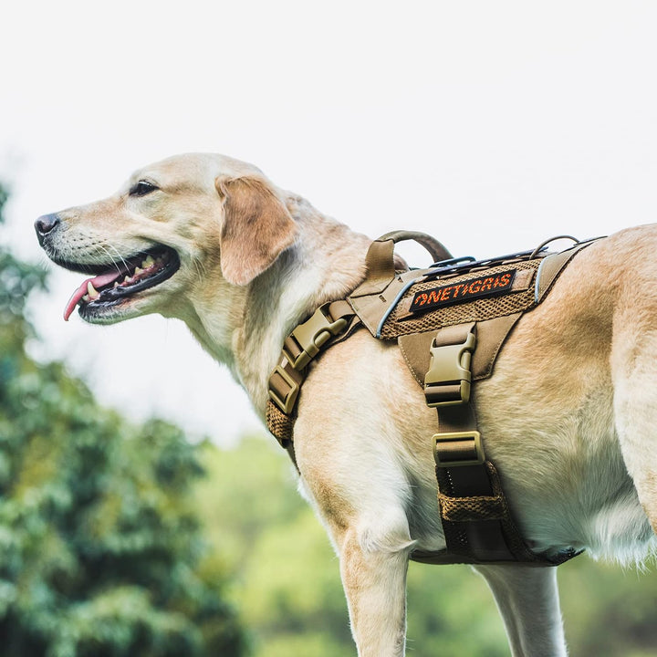 OneTigris X Commander Taktisches Hundegeschirr, Air Mesh Brustgeschirr Hund mit 1 Komfortgriff und 2