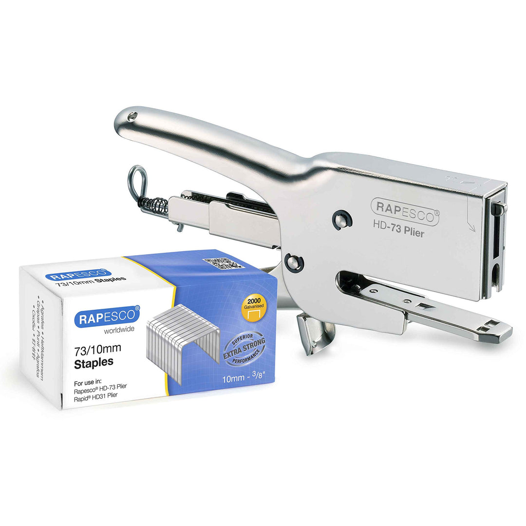 Rapesco 1305 Set HD-73 Heftzange, 70 Blatt Heftleistung, Chrom, &amp; 2000 Stück 73/12mm Heftklammern He