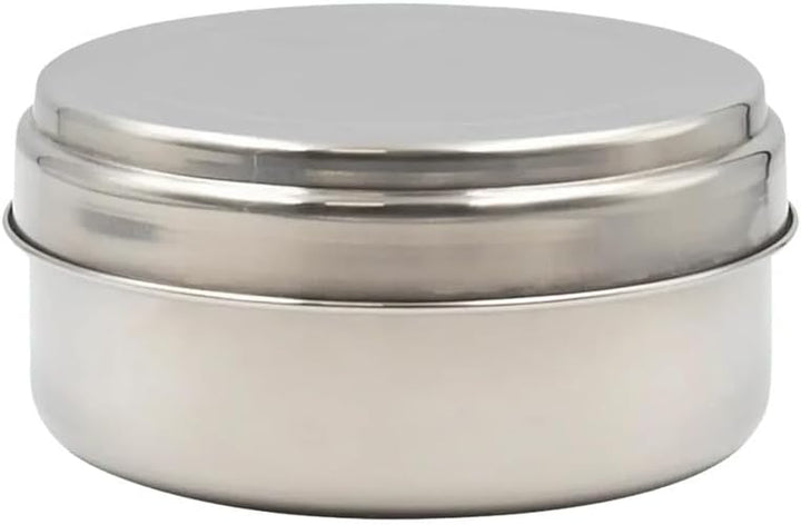 Batería acero inox. 17 cm. con funda, juego de cubiertos, vaso acero y mango