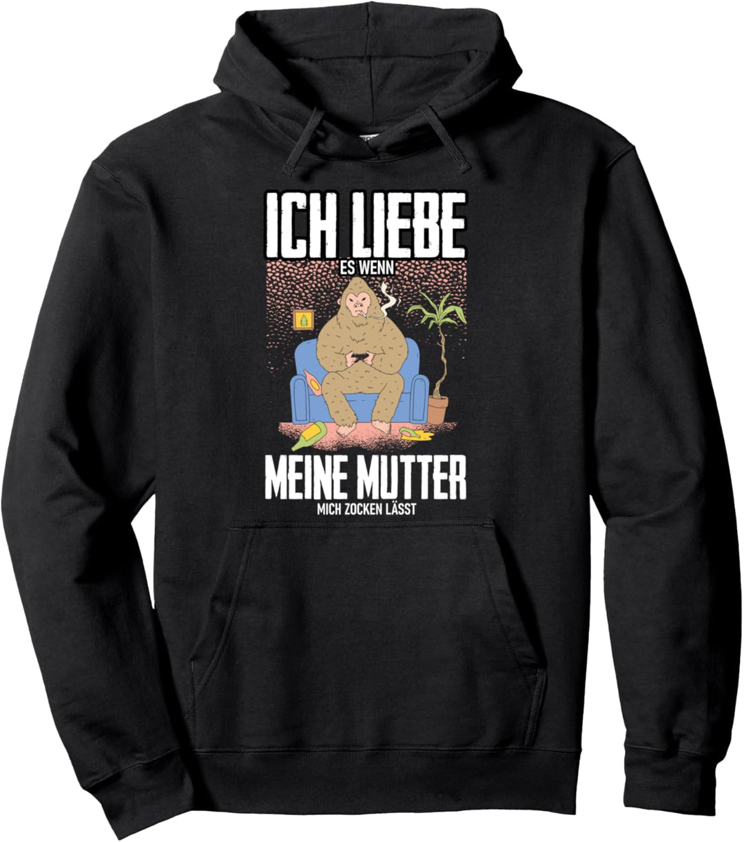 Ich Liebe Es Wenn Meine Mama Mich Zocken Lässt Gamer Zocker Pullover Hoodie