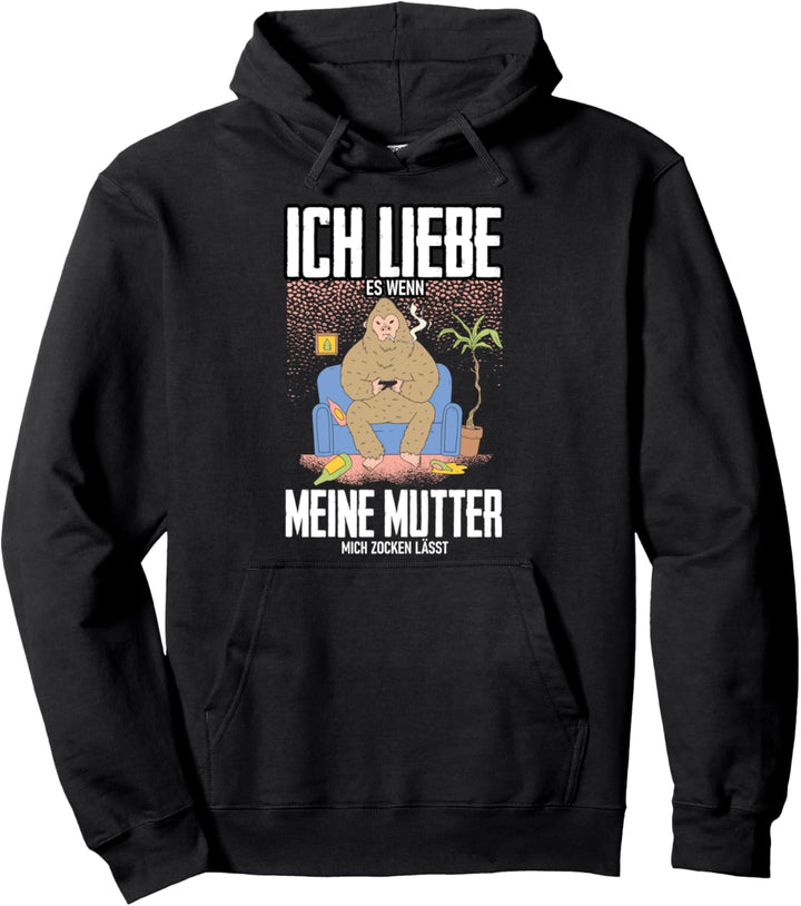 Ich Liebe Es Wenn Meine Mama Mich Zocken Lässt Gamer Zocker Pullover Hoodie
