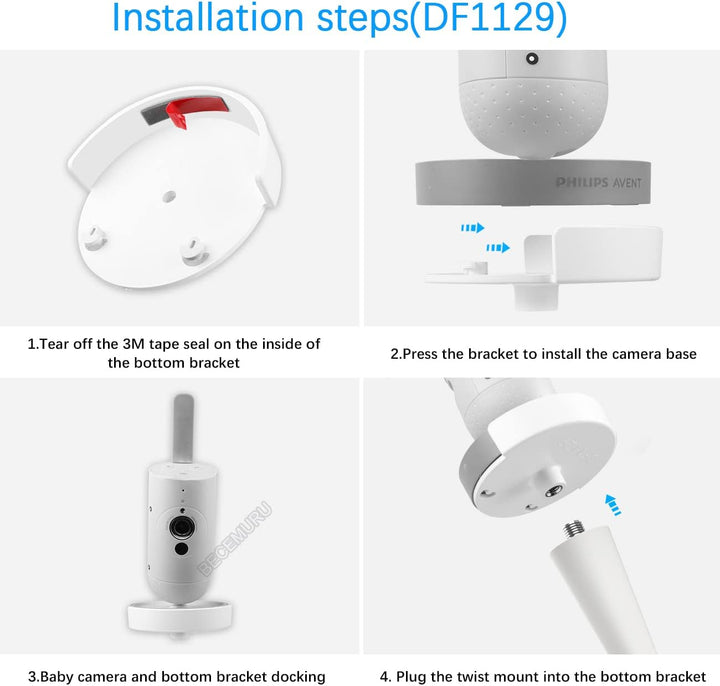BECEMURU Vielseitige, Flexible Drehhalterung mit 1/4-Schraubenanschluss Dock Kompatibel mit Philips