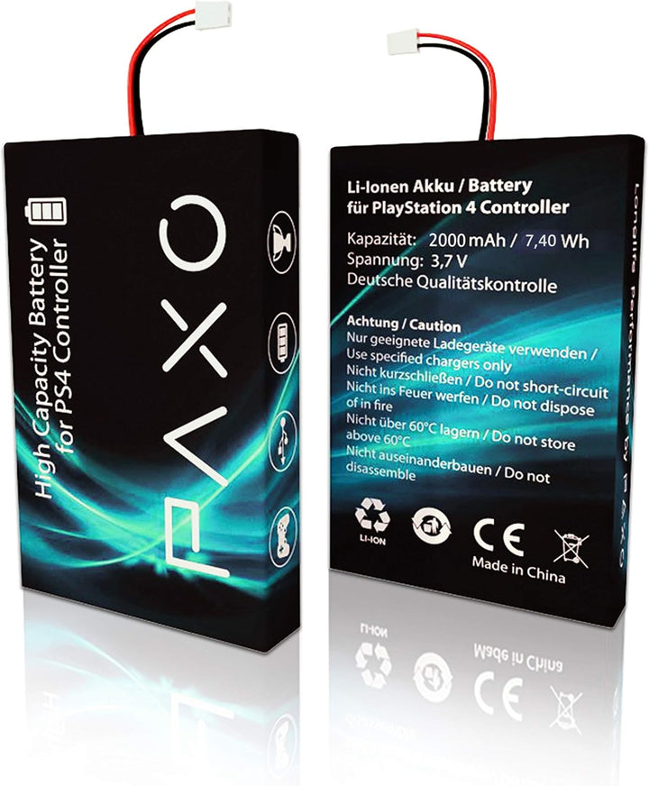 High-Performance Li-Ionen Akku 2000mAh für PS4 Controller Version 1-3 // Austausch Set mit Video-Anl