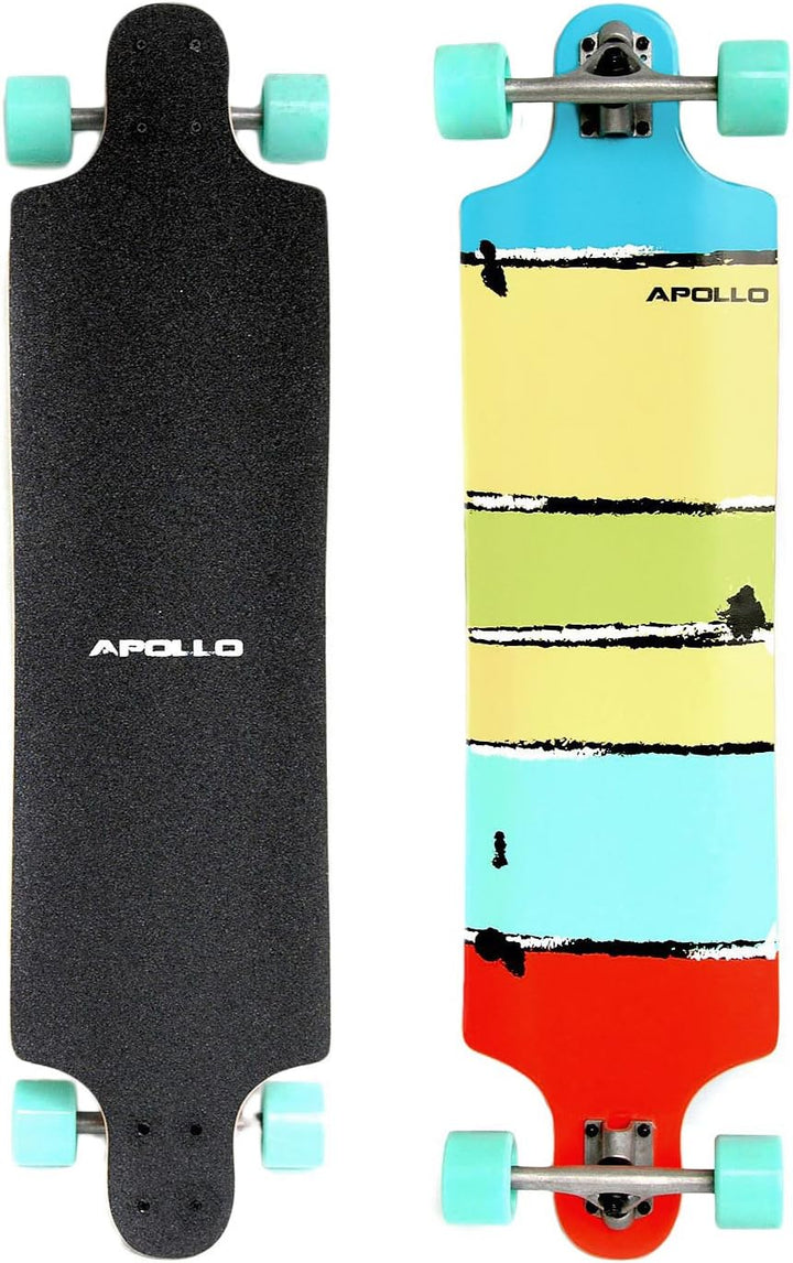 Apollo Longboard, Komplettboard mit High Speed ABEC Kugellagern, Drop Through, Freeride, Skaten, Cru
