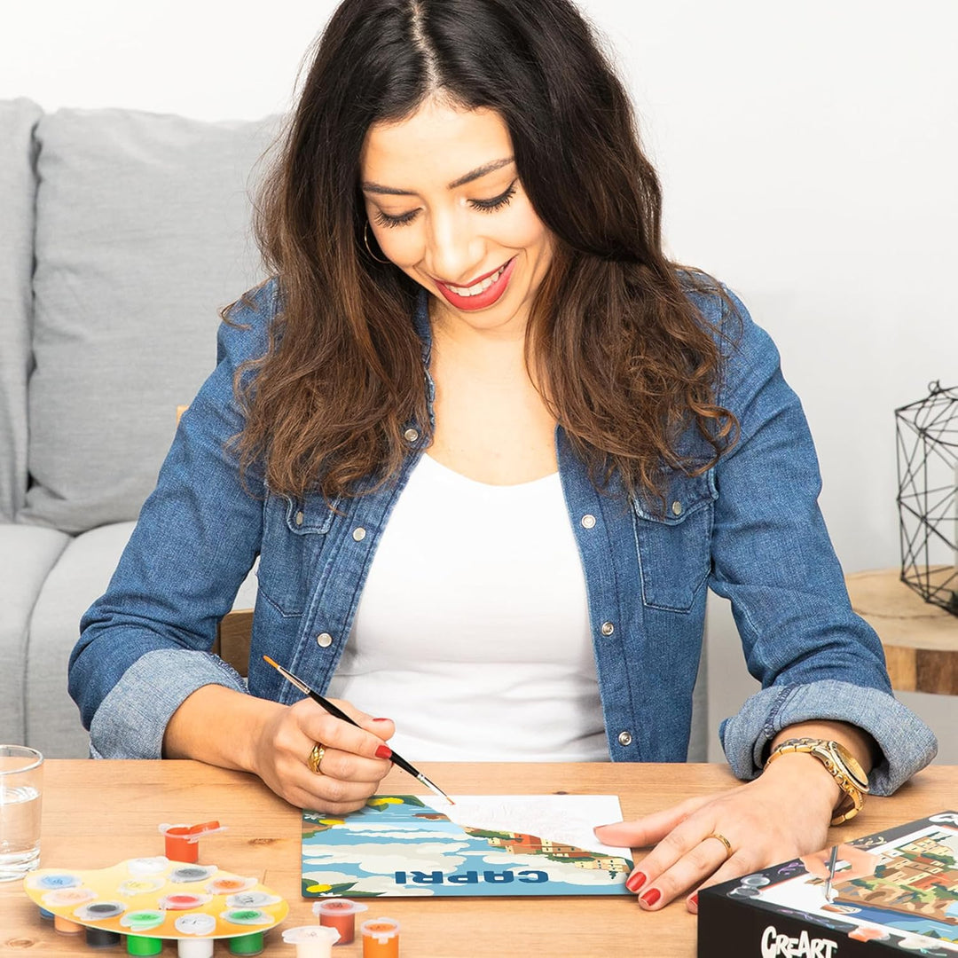 Ravensburger CreArt 25893 - Capri - Malen nach Zahlen Erwachsene, DIY Malset mit Pinsel und Acrylfar