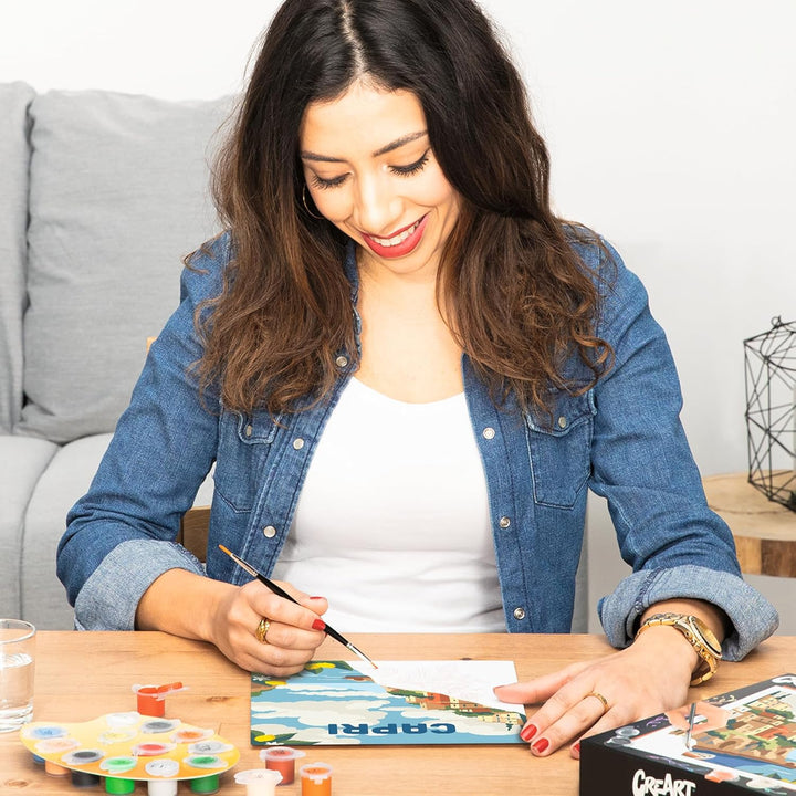 Ravensburger CreArt 25893 - Capri - Malen nach Zahlen Erwachsene, DIY Malset mit Pinsel und Acrylfar