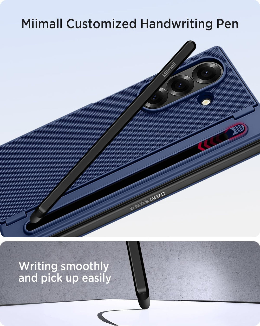 Miimall Kompatibel mit Samsung Galaxy Z Fold 5 Hülle mit S-Pen & Stifthalter, [HD Displayschutz] Ult