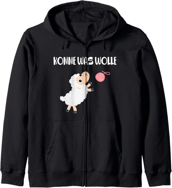 Komme was Wolle Lustiges Schaf für kreative Handarbeit Kapuzenjacke
