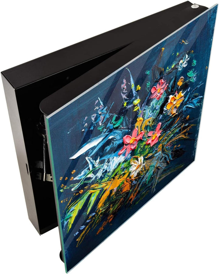 Concept Crystal Schlüsselbox und magnetisches Whiteboard K08 Blumenstrauss Rechte Öffnung Blumenstra