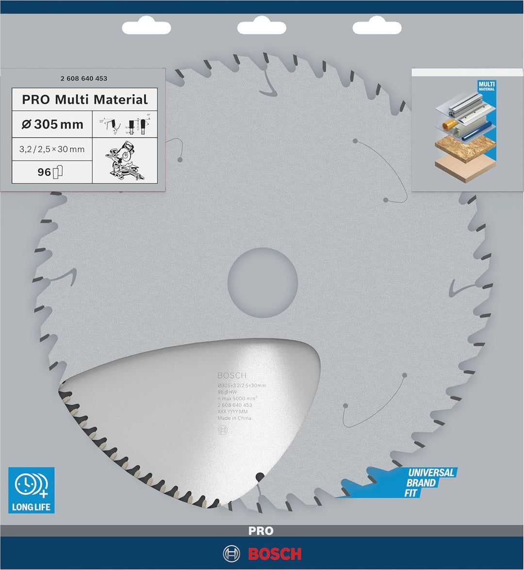 Bosch Professional Kreissägeblatt (für Multi Material, AussenØ: 305mm, Bohrung: 30mm, Zubehör für Ka
