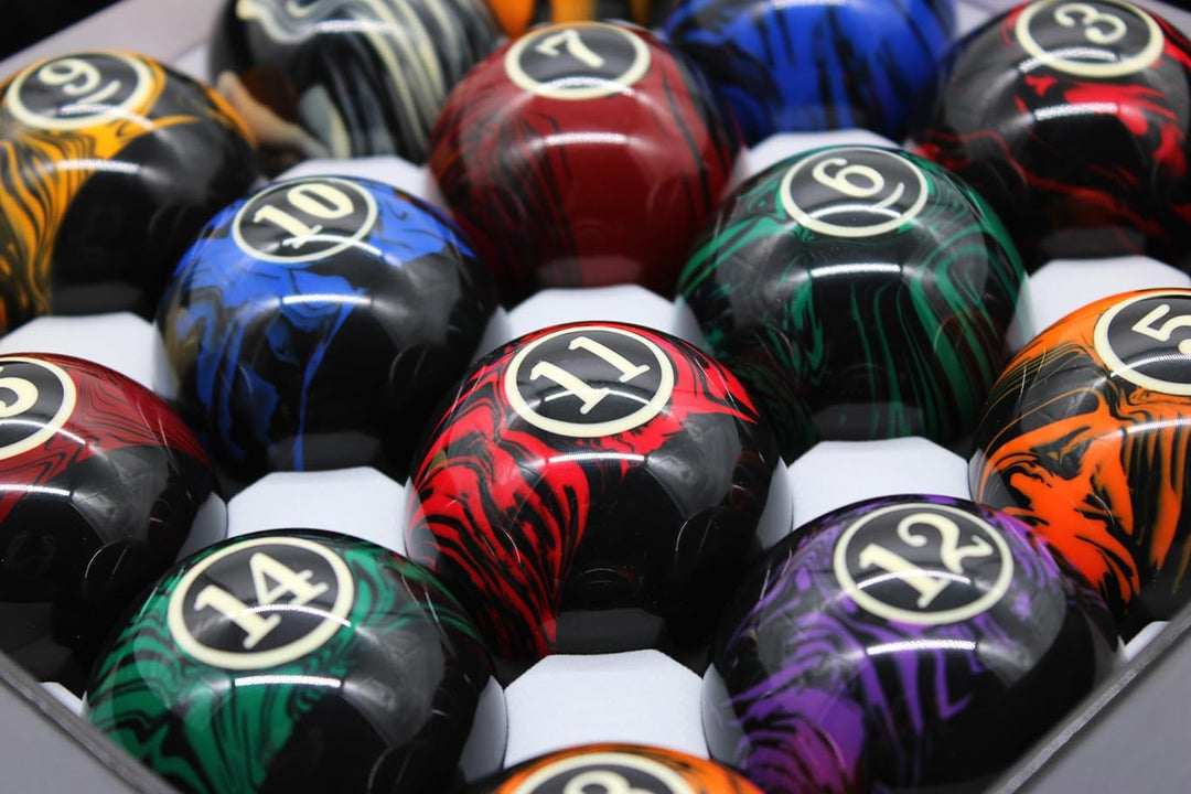 Billardkugeln Kugelset Samurai Palladium Black Style, Pool, 57.2 mm