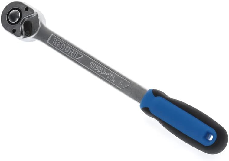 GEDORE Umschaltknarre, für 1/2 Zoll, 12,5 mm Antrieb, lang, 7,5degree Rückschwenkwinkel, 350 mm Läng