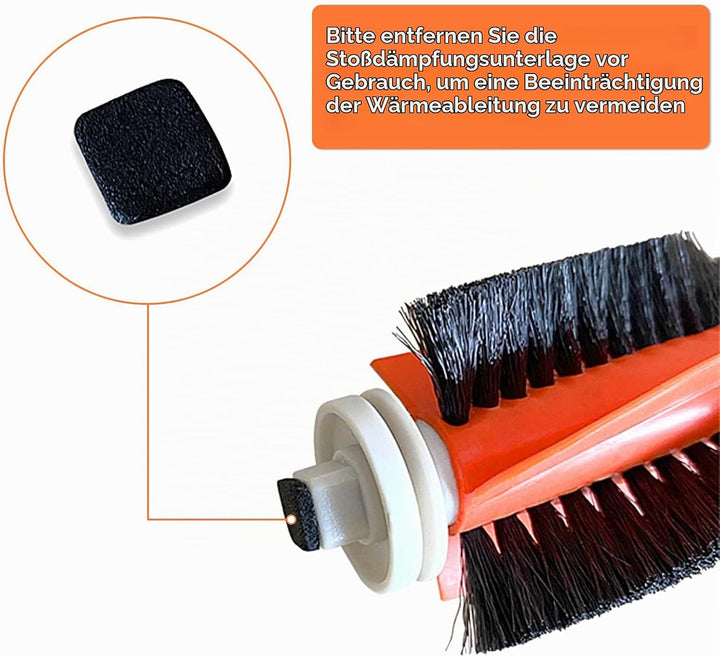 Zubehör für Xiaomi Saugroboter, 2 Zentralbürste&amp; 6 Seitenbürste&amp; 1 Reinigungshilfe&amp; 4 HEPA Filters,