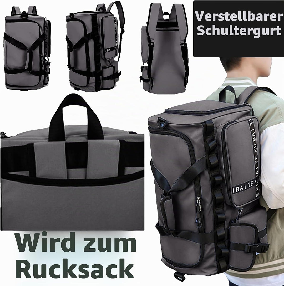 Reisetasche Damen Herren, 65L Wasserabweisende Sporttasche, Large Capacity Reise Tasche Gym Bag, mit
