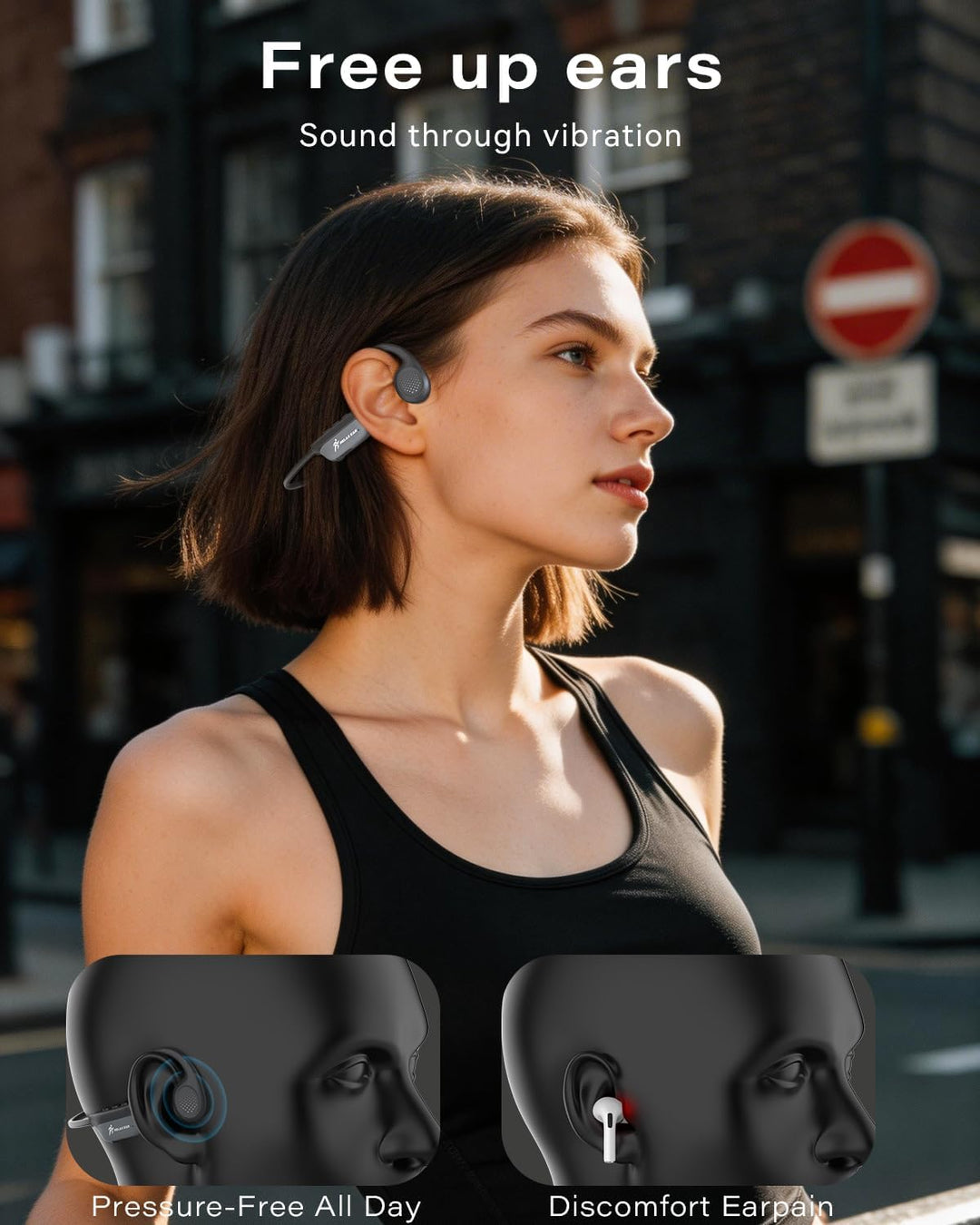 SANOTO Knochenschall Kopfhörer Bluetooth,Open Ear Kopfhörer Kabellos Bone Conduction Kopfhörer IPX5