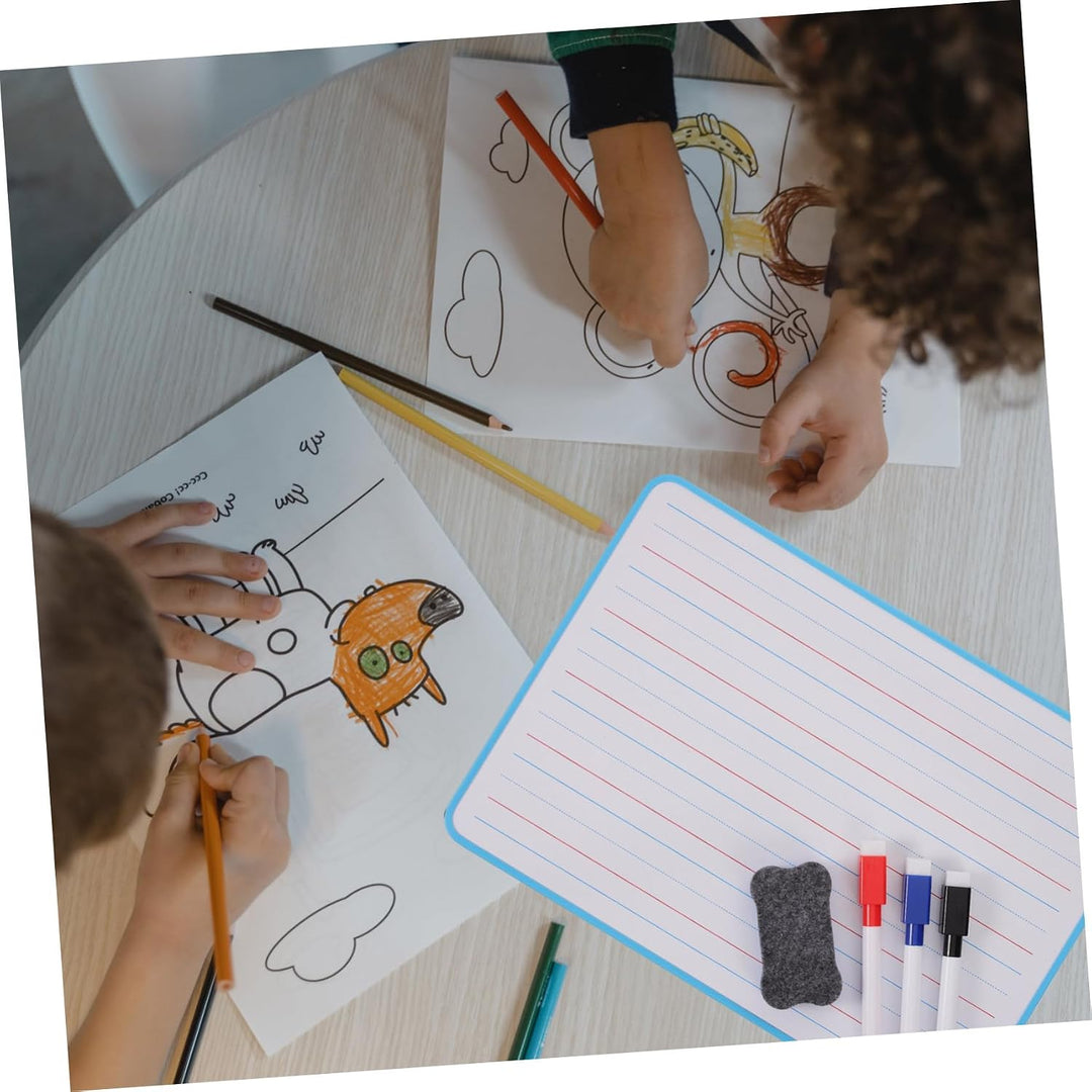 Supvox Doppelseitige Linierte Whiteboard-tafel aus Kunststoff für Kinder, Tragbar und Wiederverwendb