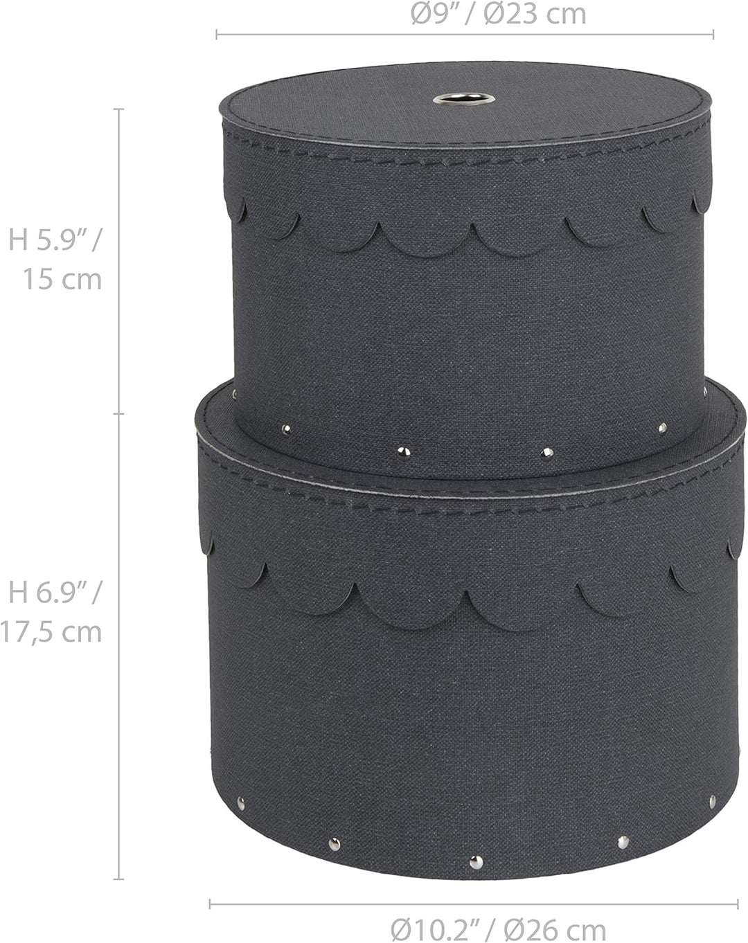 BIGSO WILMA 2er-Set runde Aufbewahrungsbox mit Deckel – Ordnungsbox mit Deckel für Kleidung, Spielze