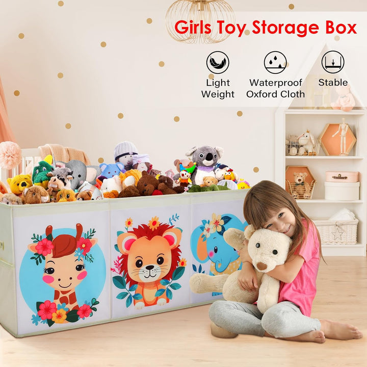 Gross Aufbewahrungsbox mit Deckel Kinder, Zusammenklappbare Oxford-Netztaschen Spielzeugkiste mit Gr