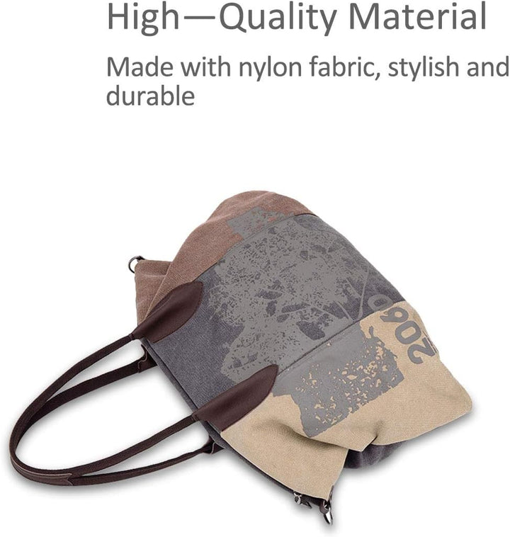 NICOLE & DORIS Canvas Damen Handtasche Henkeltaschen Tragetaschen für Frauen grosse Schultertasche D