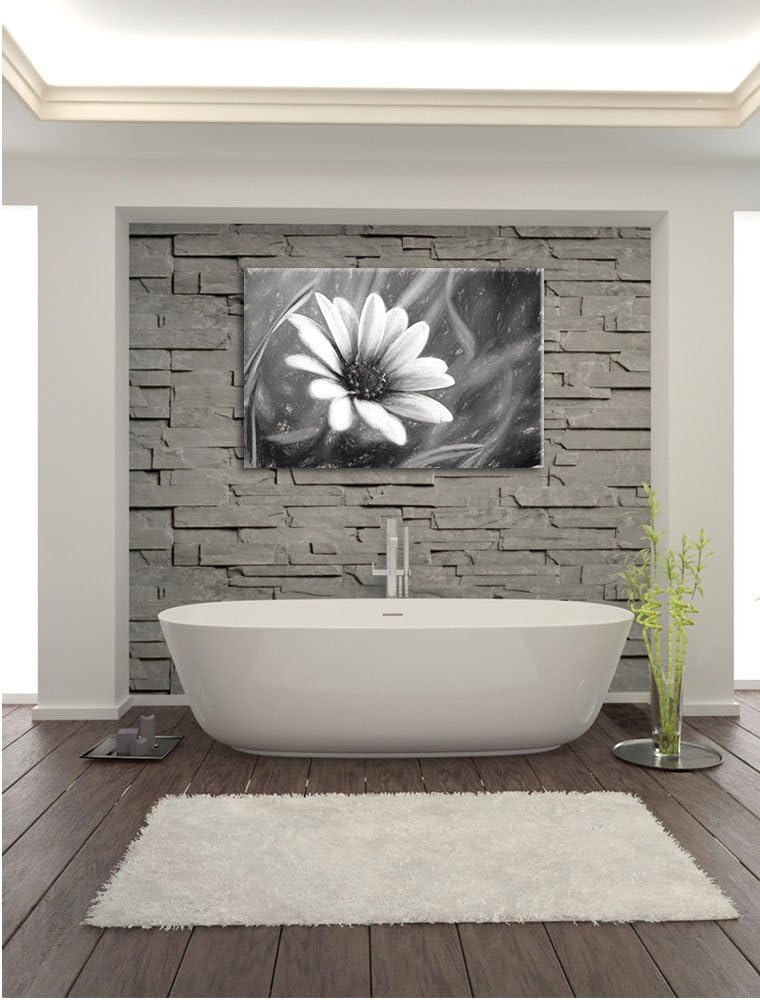 Pixxprint lilane Blume in der Natur Kunst als Leinwandbild/Grösse: 100x70 cm/Wandbild/Kunstdruck/fer