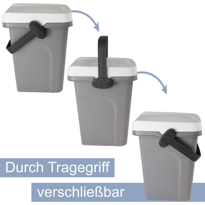 Windeleimer Geruchsdicht 7 Liter Gelb, Biomülleimer Verschliessbar, Bio Mülleimer Klein, Komposteime
