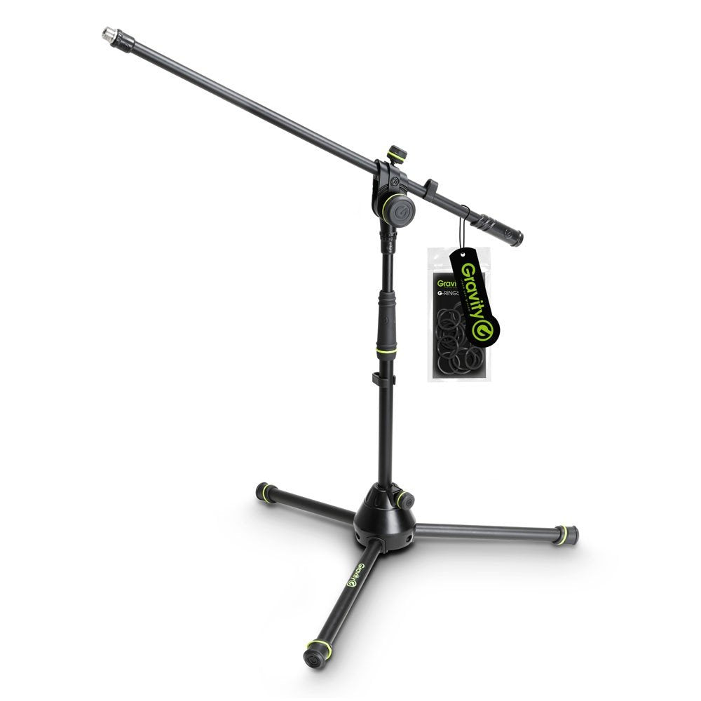 Gravity MS 4221 B - Mikrofonständer Kurz mit Dreibein-Klappfuss und 2-Punkt Galgen, 500 mm Galgen, s